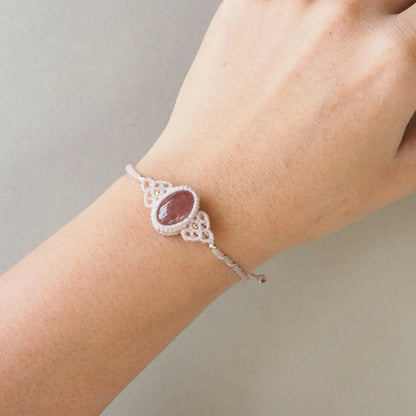 Pink Strawberry Quartz Bracelet