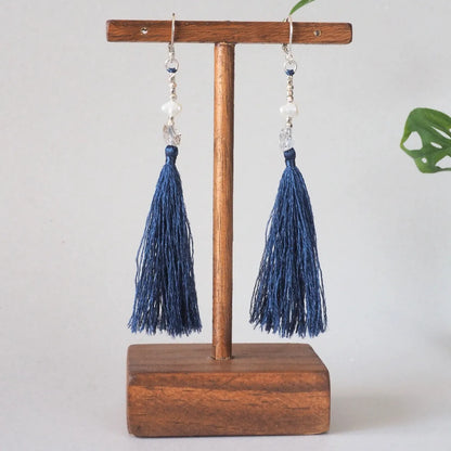 Wild Silk Earrings / Long / 藍
