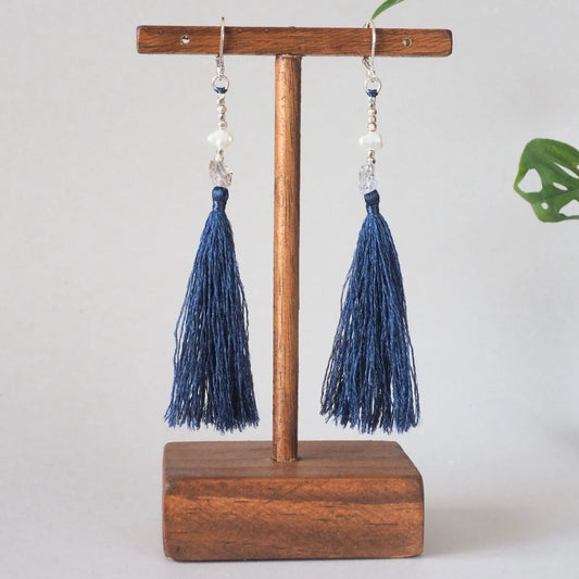 Wild Silk Earrings / Long / 藍