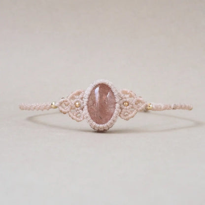 Pink Strawberry Quartz Bracelet