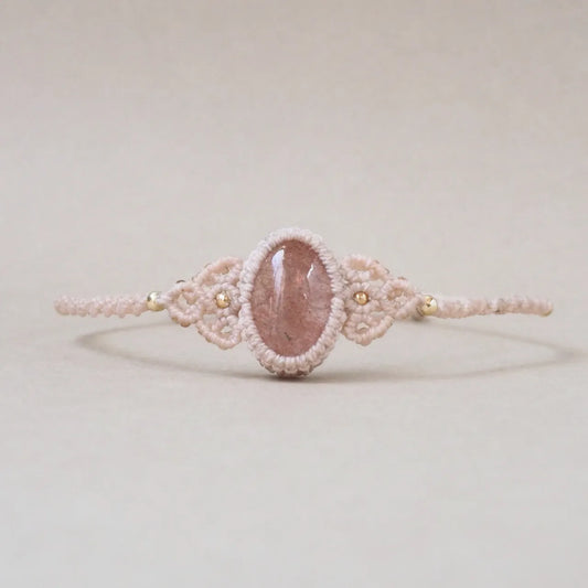 Pink Strawberry Quartz Bracelet