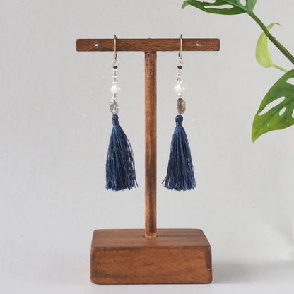 Wild Silk Earrings / Short / 藍