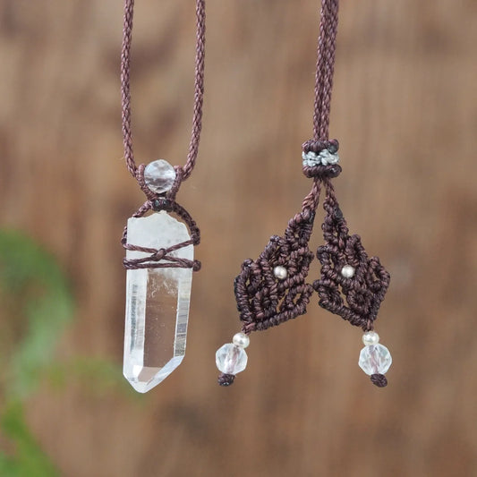 Himalaya Quartz Necklace Brawn (Ganesh Himal)