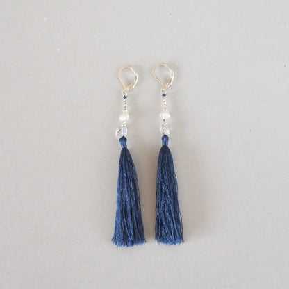 Wild Silk Earrings / Long / 藍