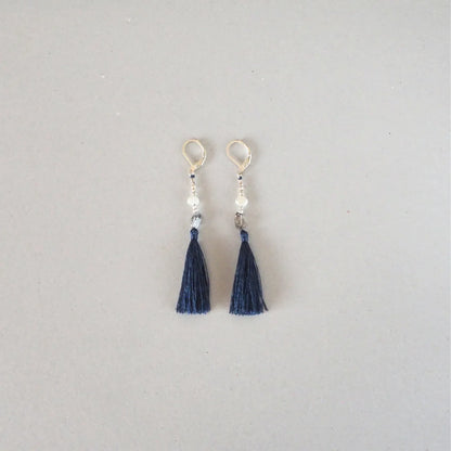 Wild Silk Earrings / Short / 藍