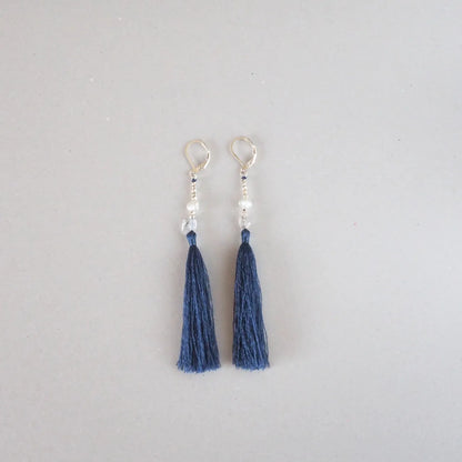 Wild Silk Earrings / Long / 藍