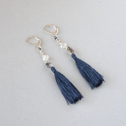 Wild Silk Earrings / Short / 藍