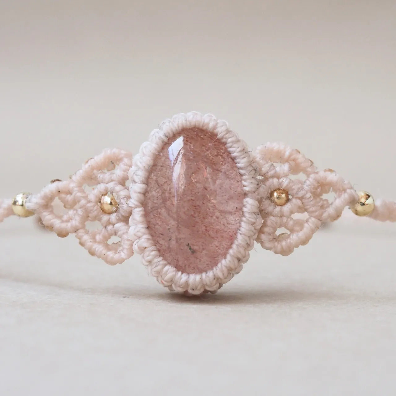 Pink Strawberry Quartz Bracelet