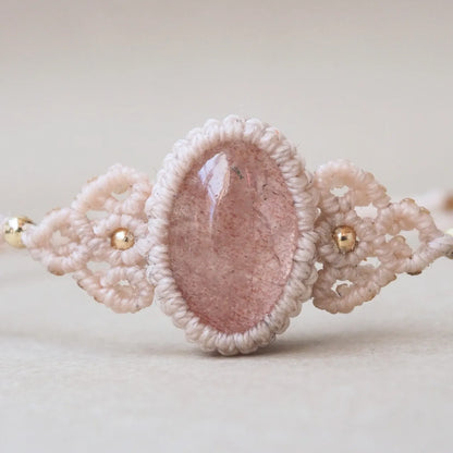 Pink Strawberry Quartz Bracelet