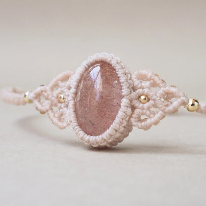 Pink Strawberry Quartz Bracelet