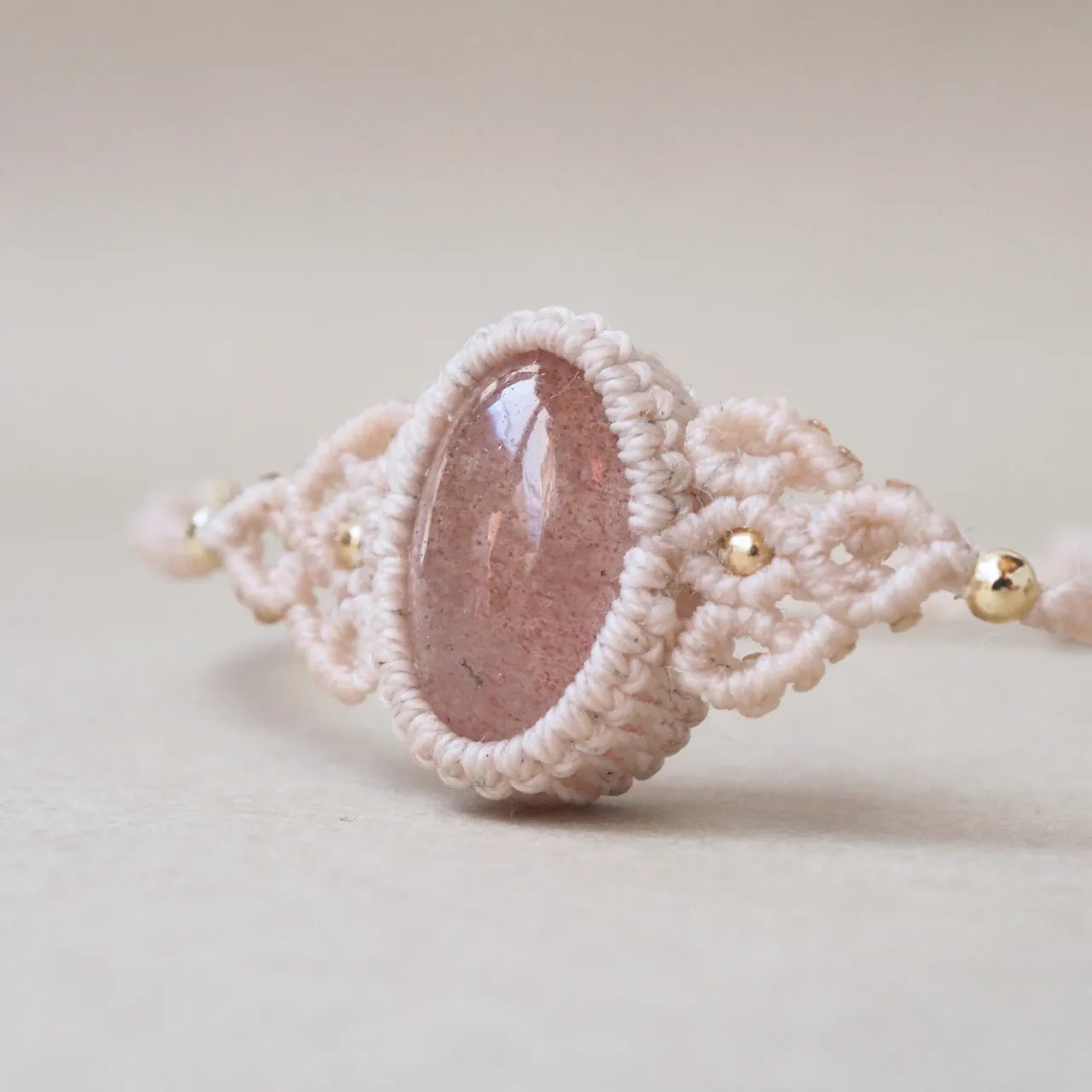 Pink Strawberry Quartz Bracelet