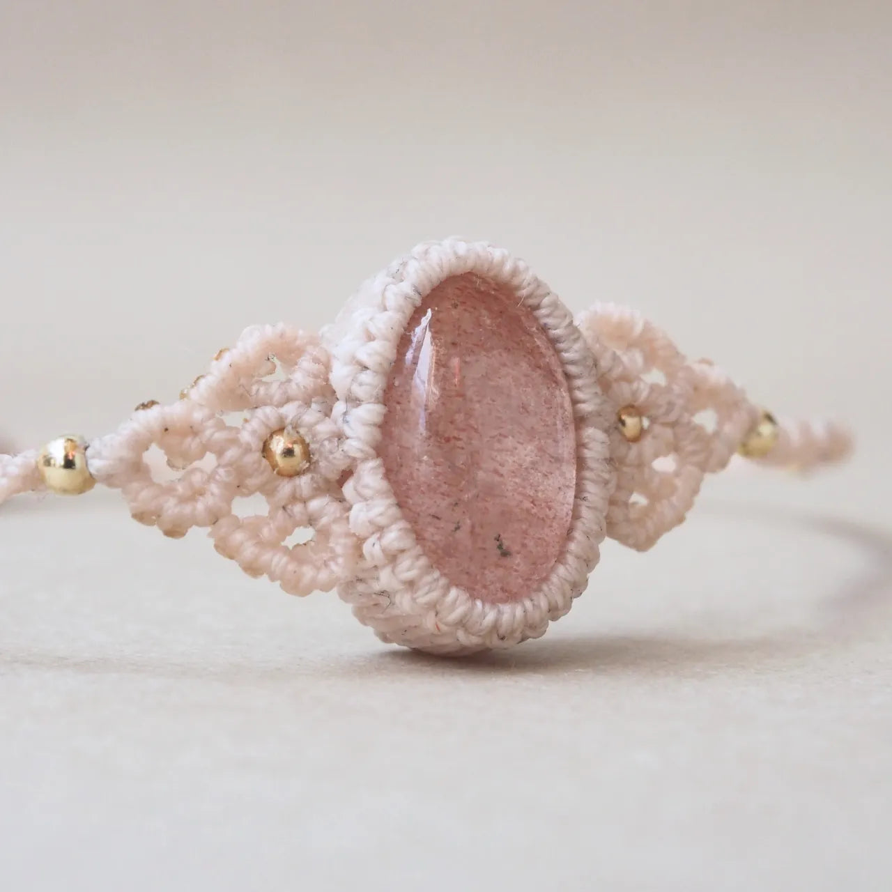 Pink Strawberry Quartz Bracelet