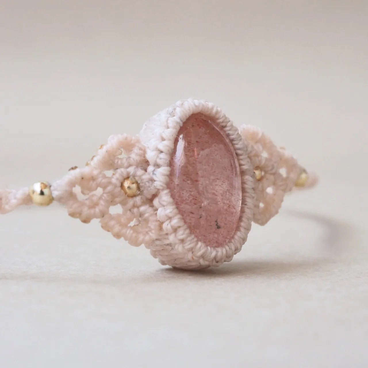 Pink Strawberry Quartz Bracelet